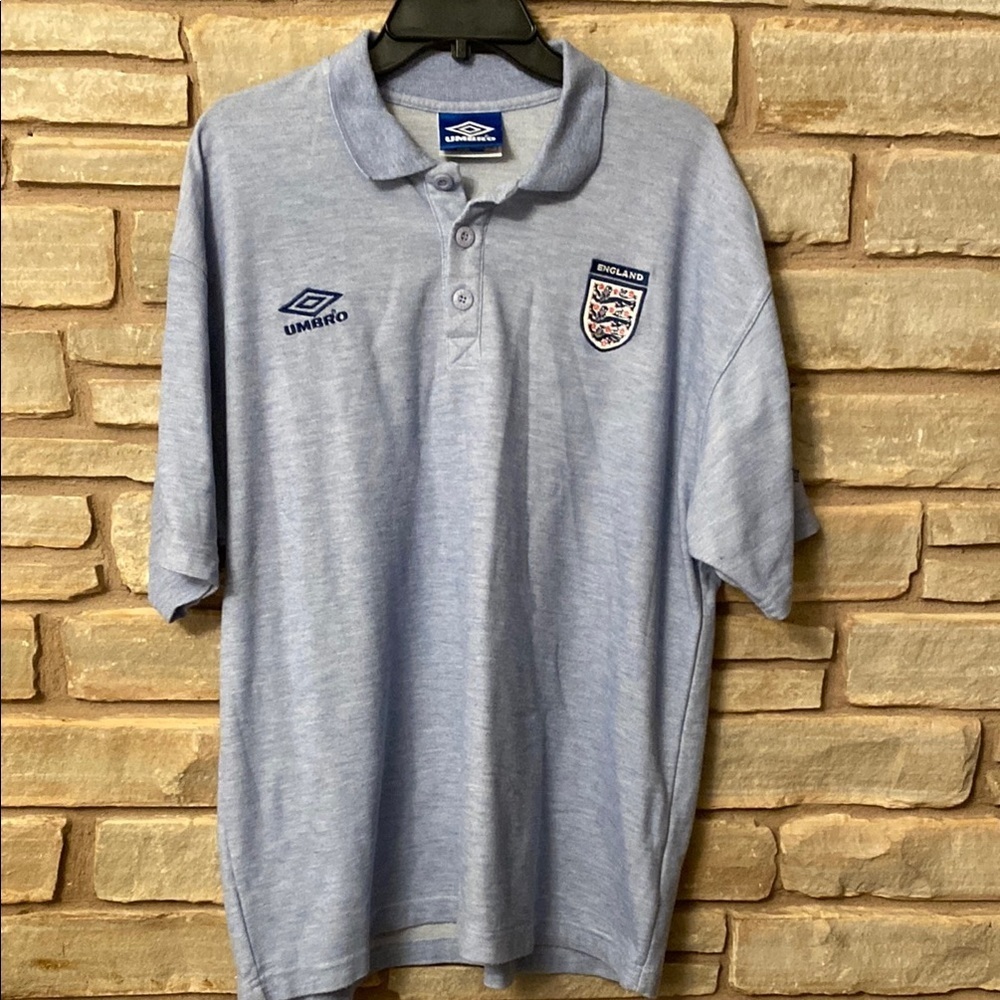 Umbro Light Blue England Crest Polo Shirt